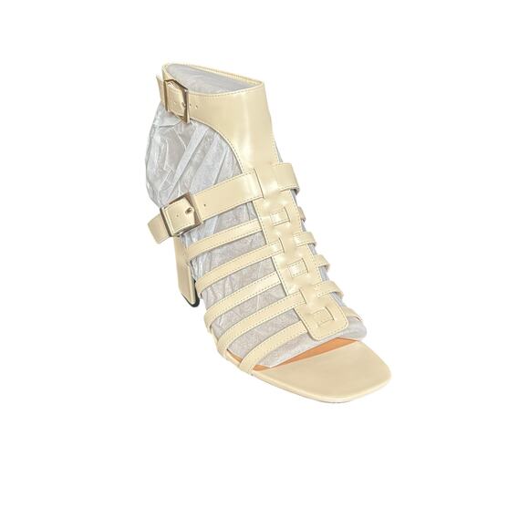 Vince Camuto Hicheny leather caged heeled sandal block heel adjustable buckle 12 - Picture 1 of 7